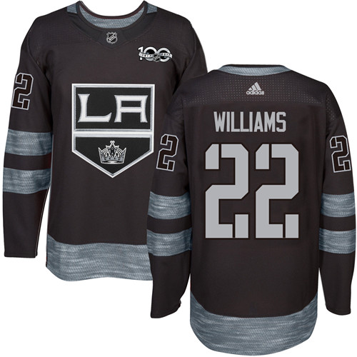 Adidas Kings #22 Tiger Williams Black 1917-100th Anniversary Stitched NHL Jersey - Click Image to Close